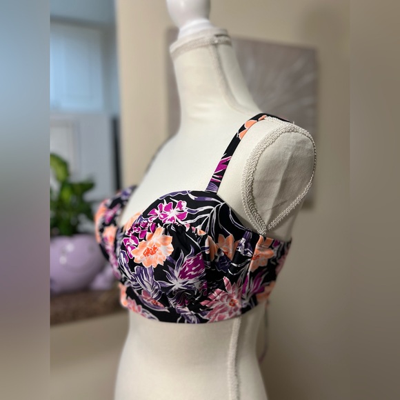 Neon Floral Bikini Top - Picture 3 of 4